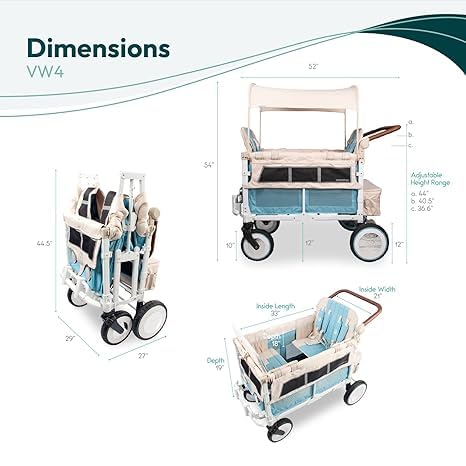 WonderFold VW Stroller Wagon all-terrain XL wheels handle sand and gravel smoothly.