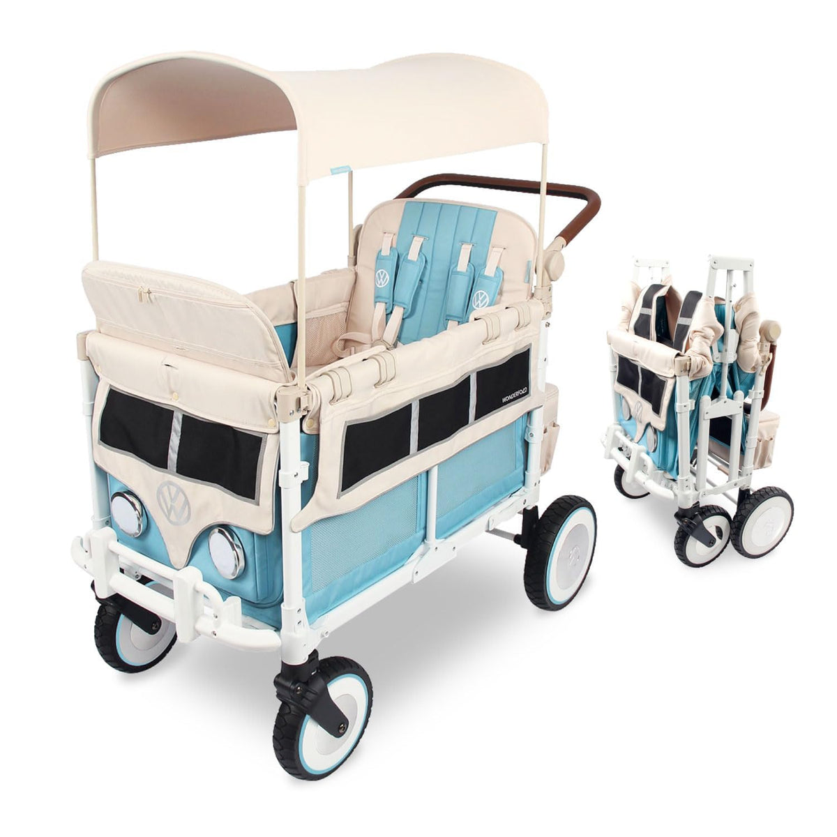 WonderFold Outdoor VW Stroller Wagon foldable design for simple transport and setup.