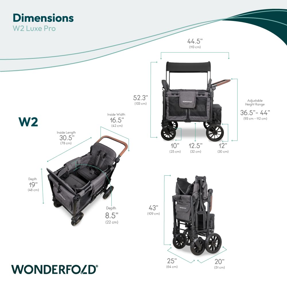 Removable parent-facing seats on WonderFold W2 Luxe Pro for versatility