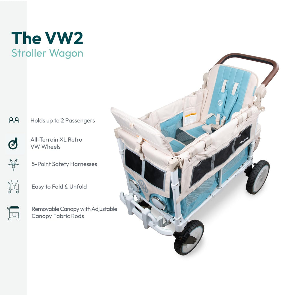 WonderFold VW retro wheels ready for beach and park terrain.