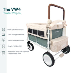 Front zipper door on WonderFold VW wagon for easy kid in and out