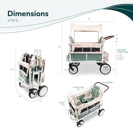VW bumper and functioning headlights on WonderFold Stroller Wagon for playful realism