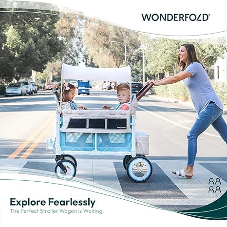 Removable seats of WonderFold Volkswagen Stroller Wagon for flexible passenger arrangement