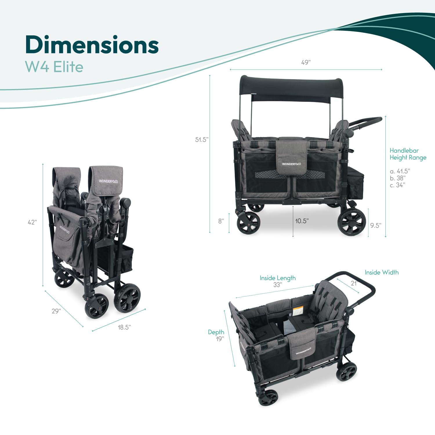 WonderFold W4 Elite deep carriage basket ideal for gear and beach outings