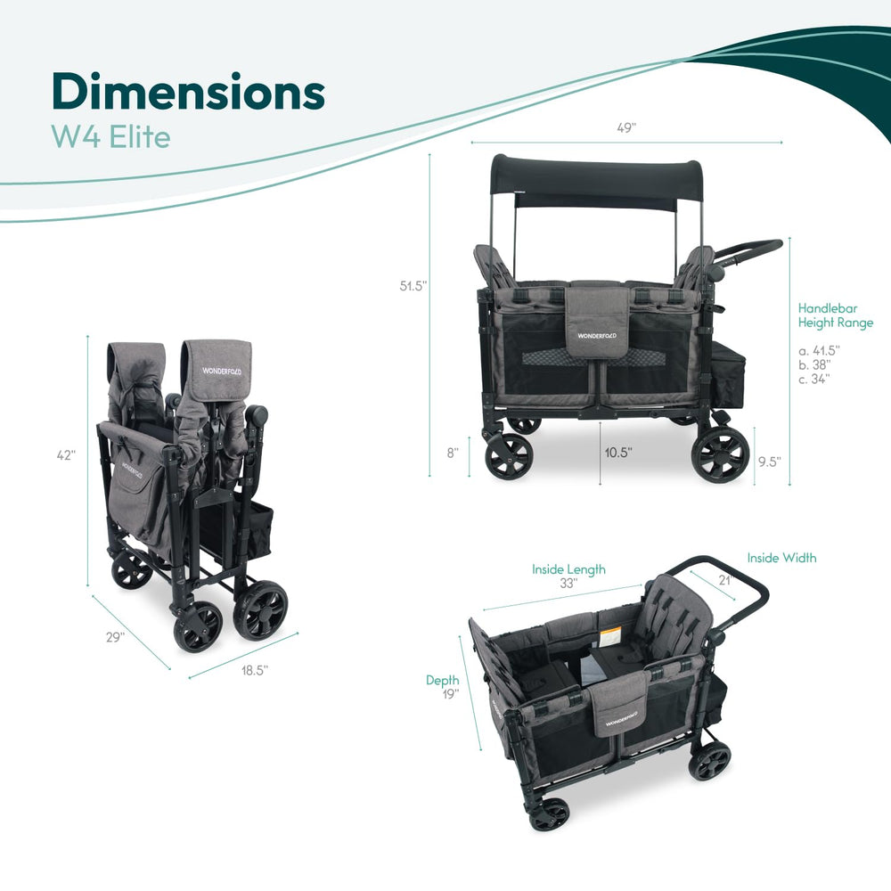 WonderFold W4 Elite deep carriage basket ideal for gear and beach outings