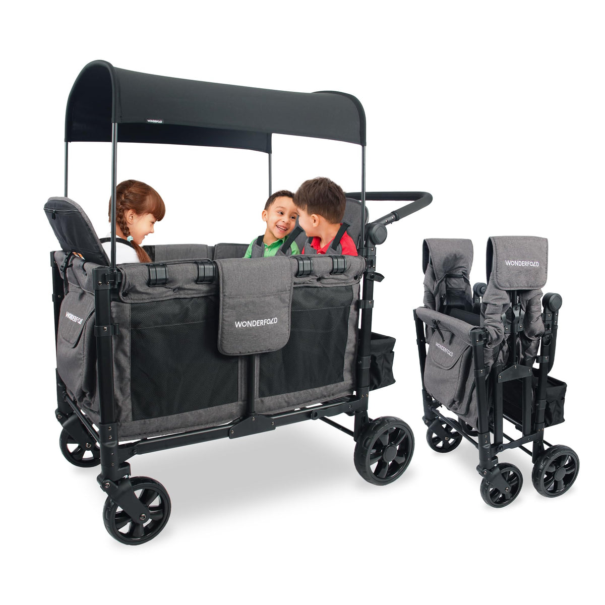 WonderFold W4 Elite front view shows four-seat setup for family outings