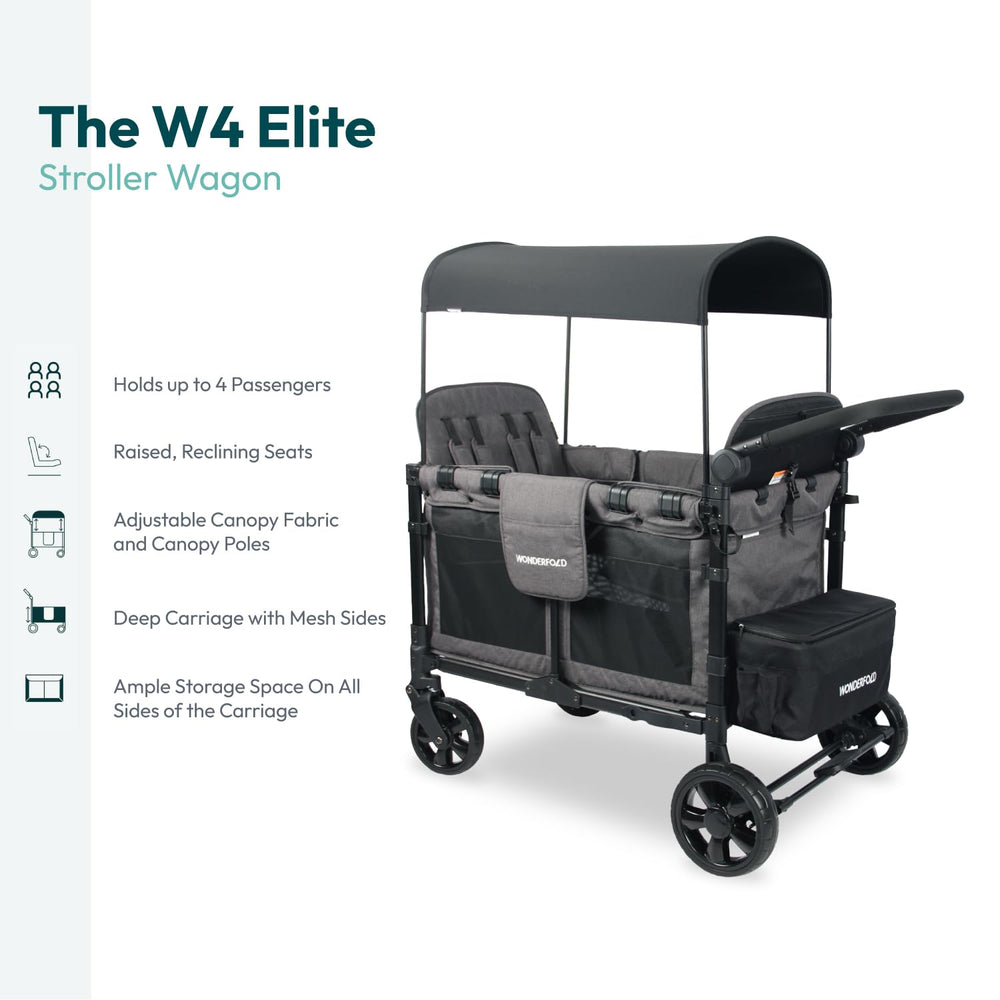 WonderFold W4 Elite interior with four seats and five-point harnesses secure riders