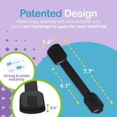 Wonderkid adhesive pads (3M) secure the lock without surface damage.