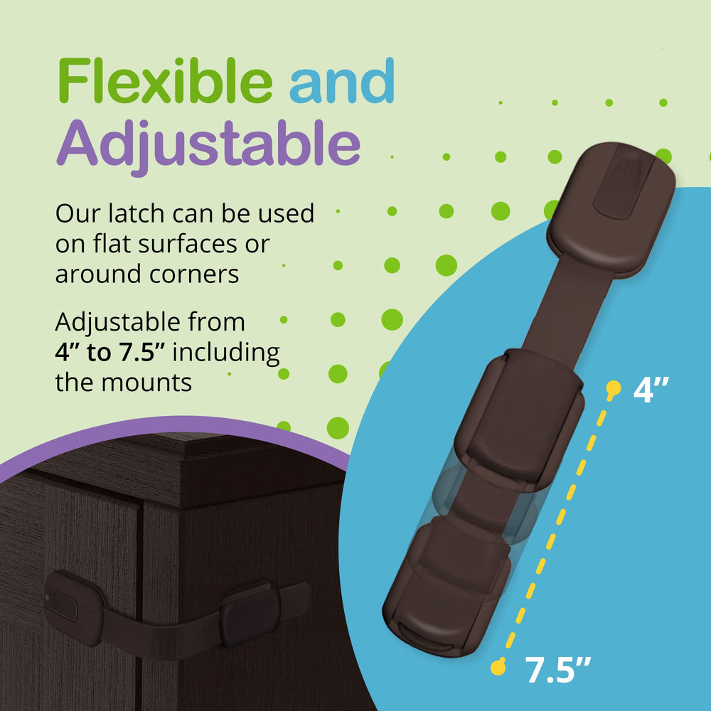Wonderkid cabinet lock showing authentic 3M adhesive pad for secure placement.
