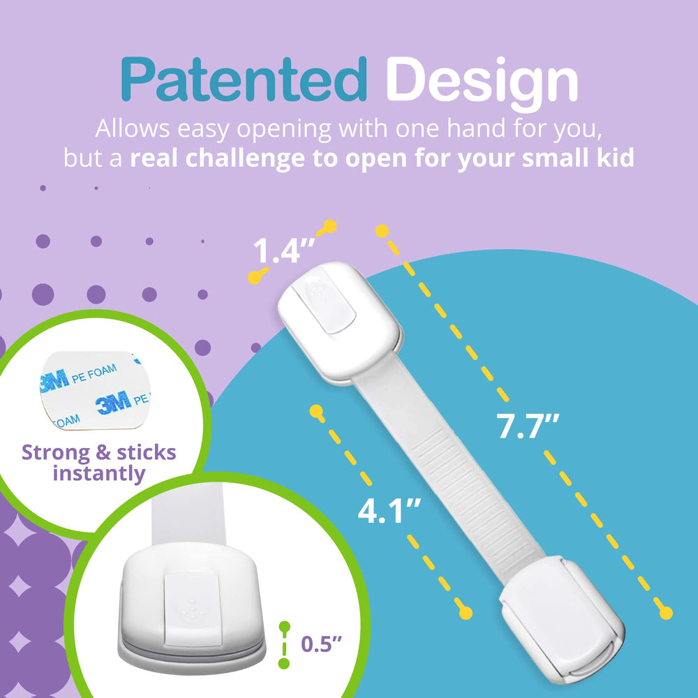 Wonderkid no-mess safety lock design prevents clutter and is easy to remove.