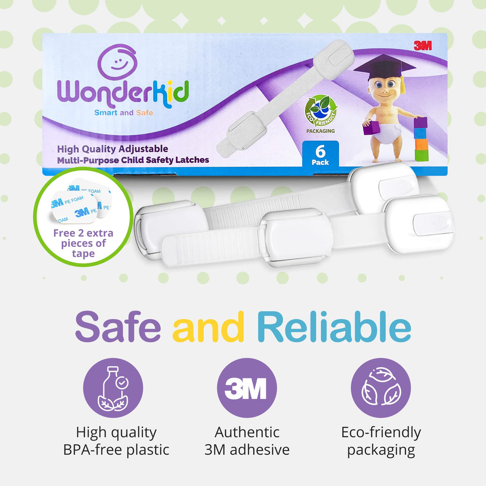 Wonderkid one-handed operable baby-proof lock makes cabinet access easy for caregivers.