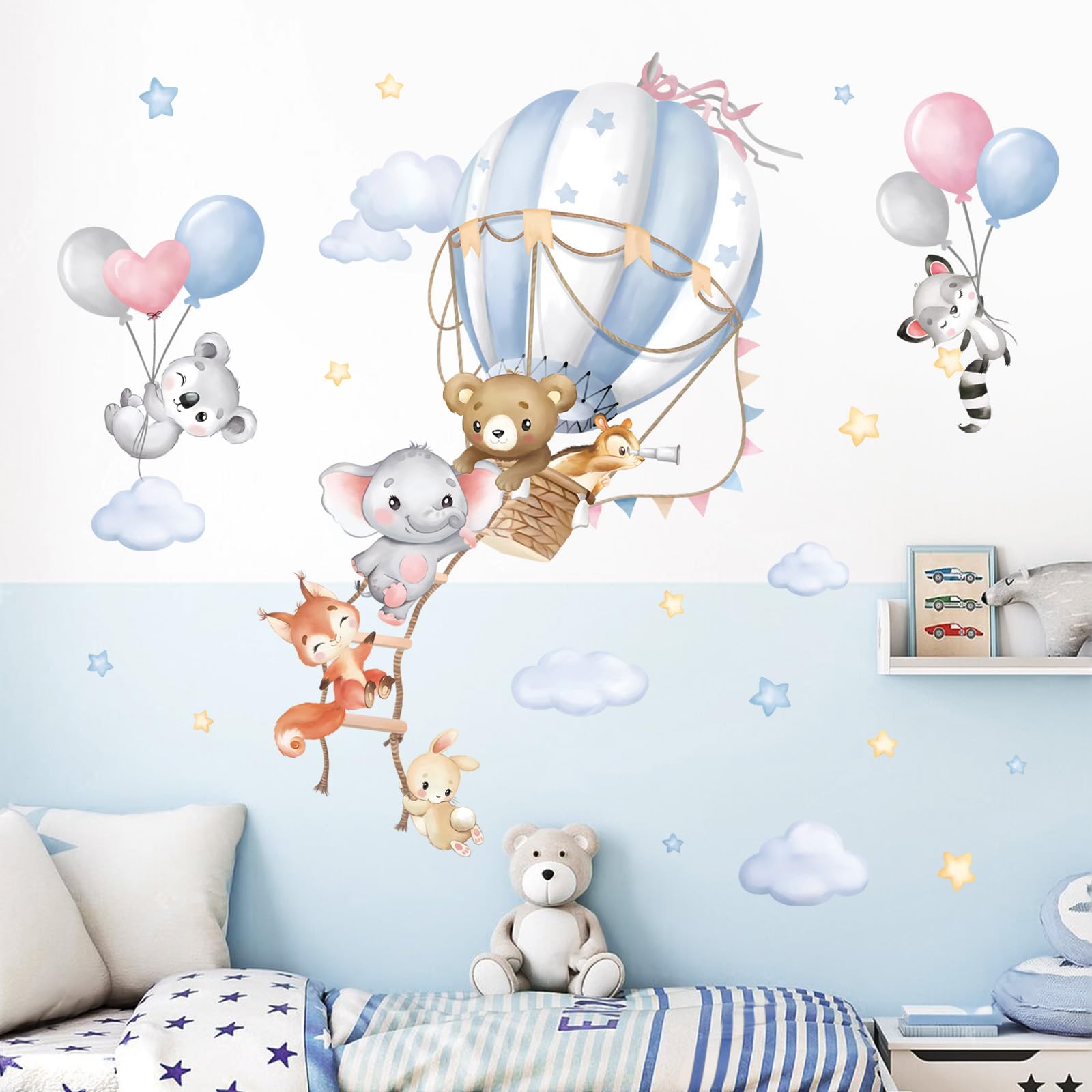 Wondever bear balloon decal for nursery wall decor with easy application