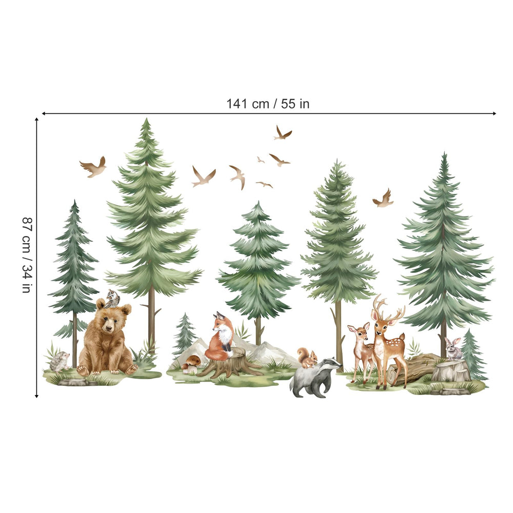 Wondever large forest scene decor brightens spaces without painting