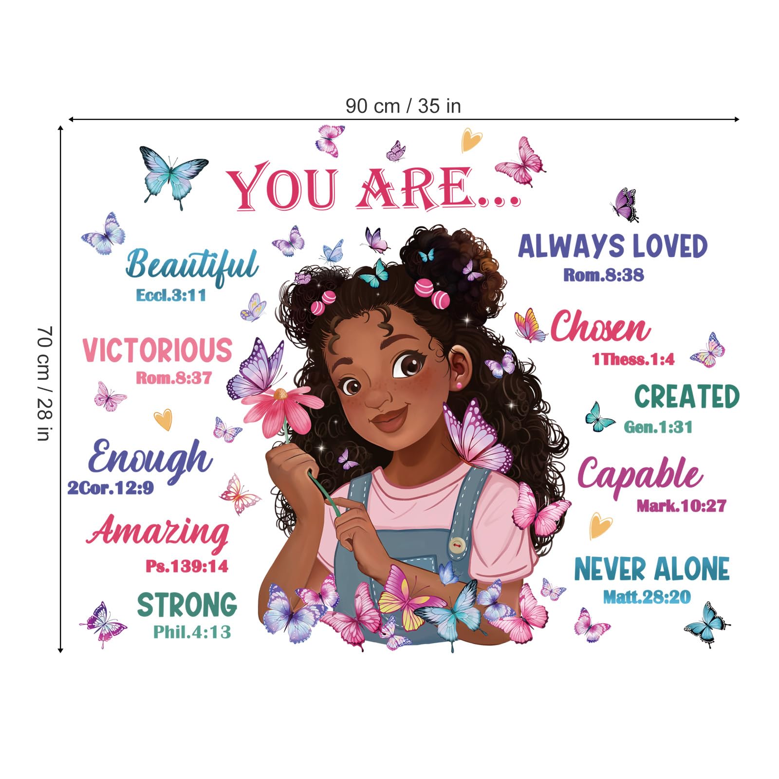 Wondever peel‑and‑stick wall art for girls' rooms easy to apply