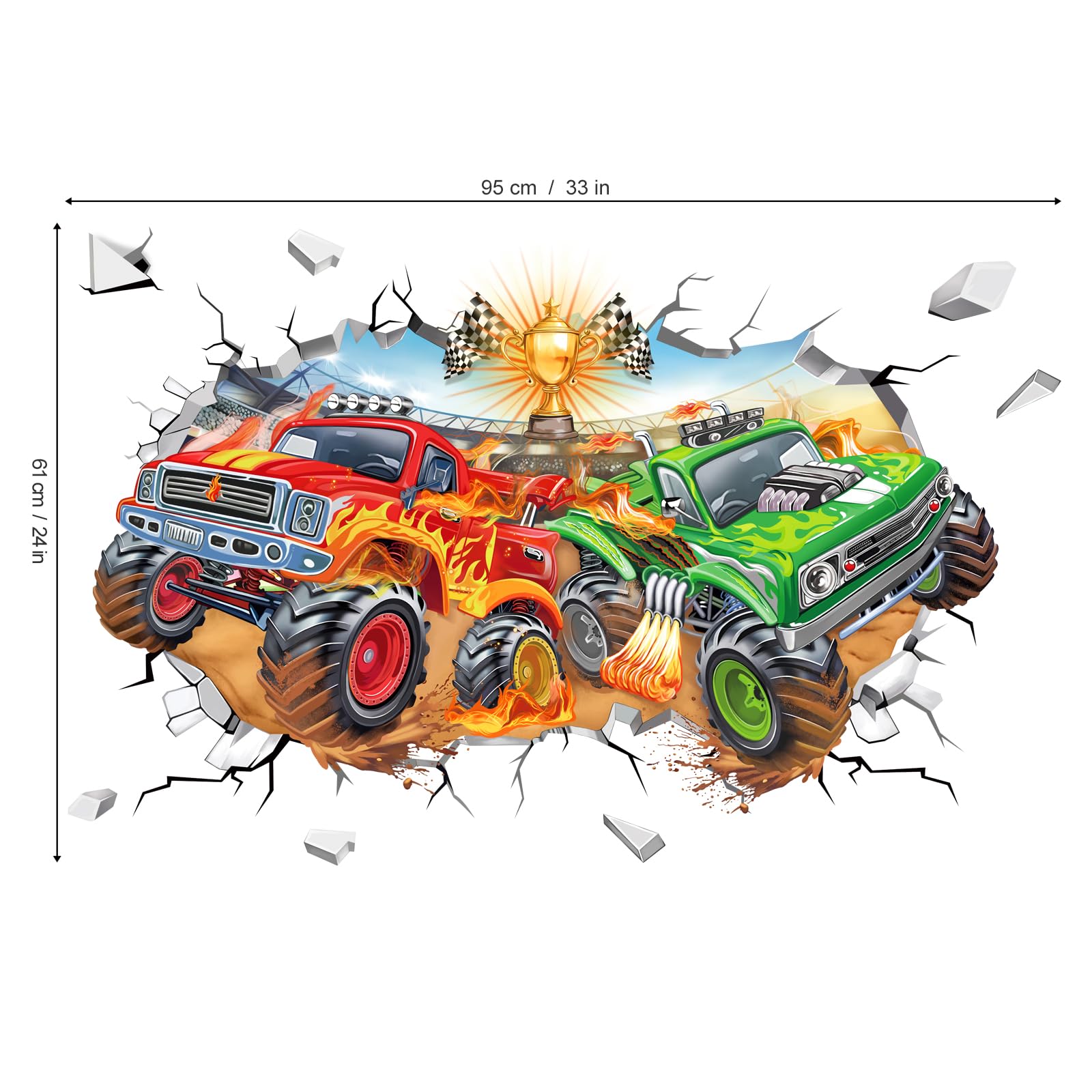 Wondever race-scene wall art pack enhances bedroom ambiance with quick setup