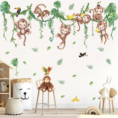 Wondever tropical leaves wall decal brightens living rooms with easy peel-and-stick setup.