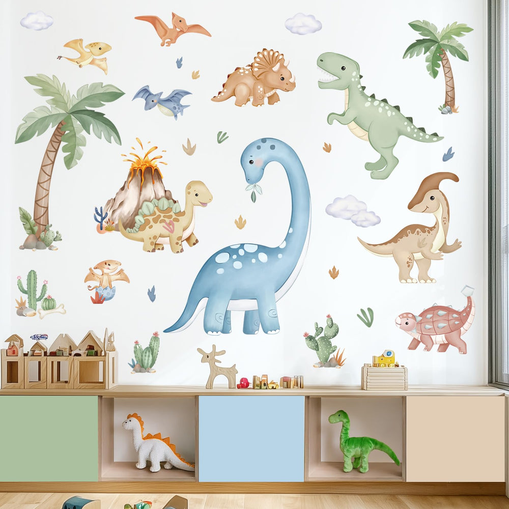 Wondever tropical plants wall stickers for colorful playroom ambience