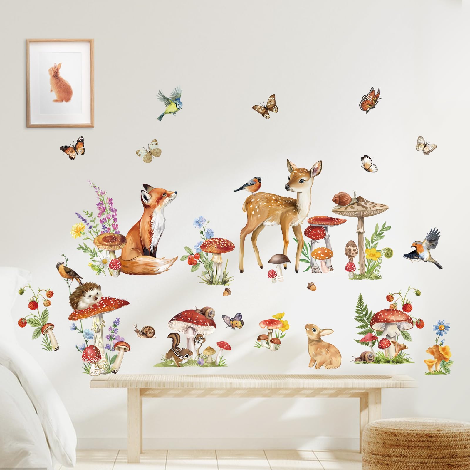 Wondever deer sticker creates whimsical woodland charm in a kid's room
