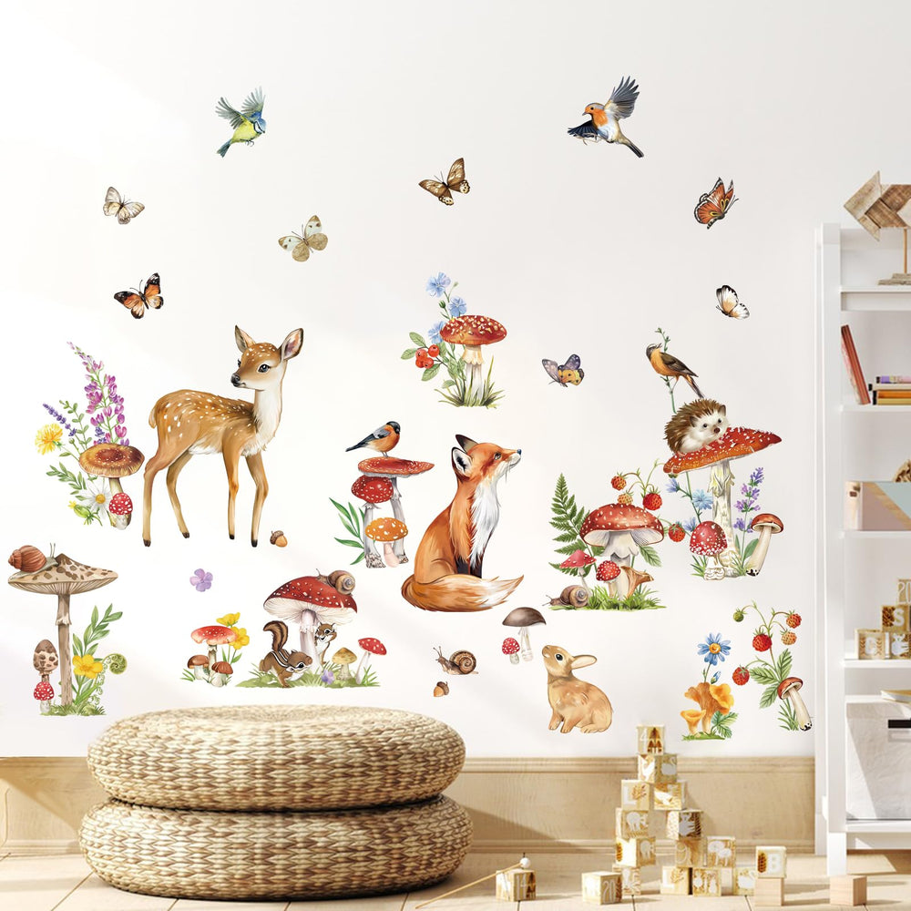 Wondever mushroom sticker adds a cozy forest touch to a nursery or playroom