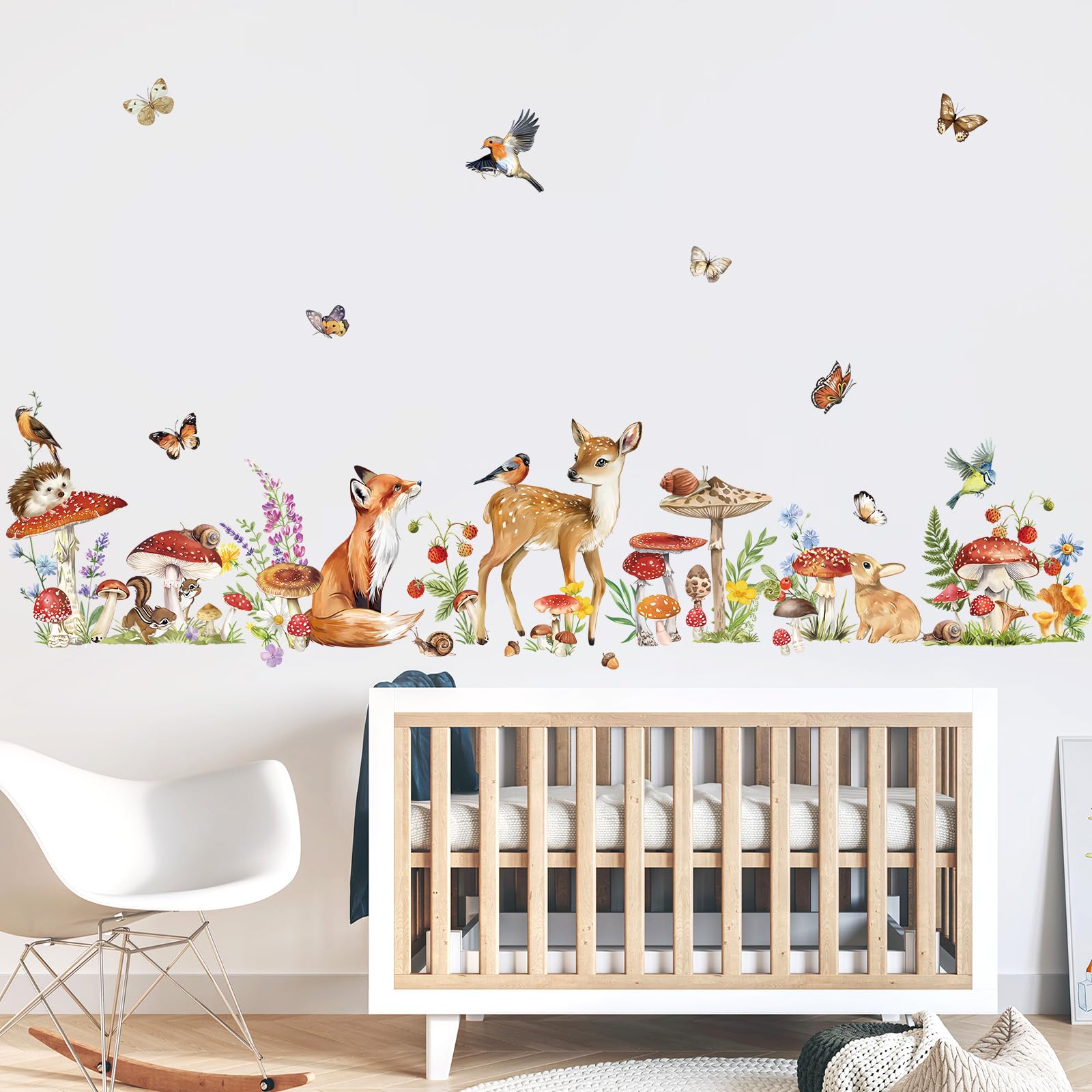 Wondever nursery decal panel delivers soft woodland vibes without wall damage