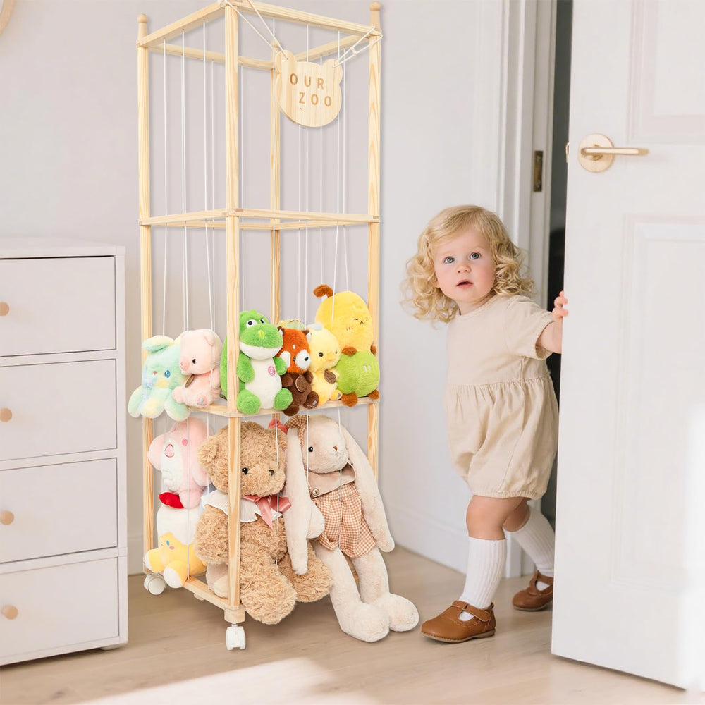 WOOD CITY 40+ capacity tower for plush collections.