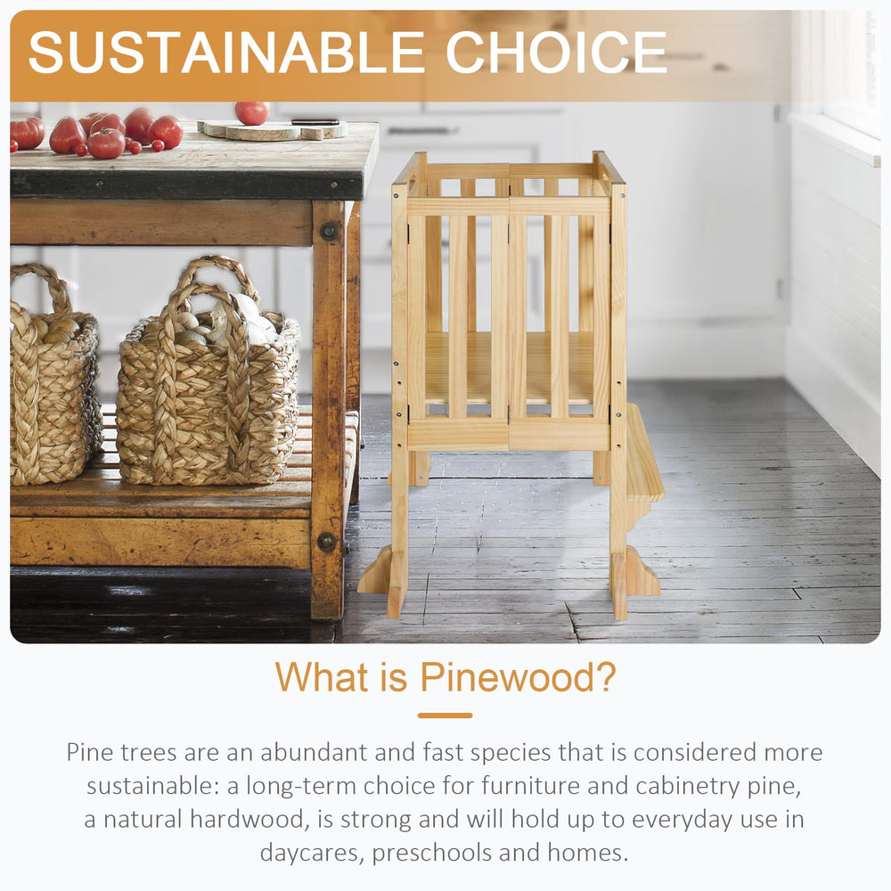 WOOD CITY helps kids reach counters for everyday tasks
