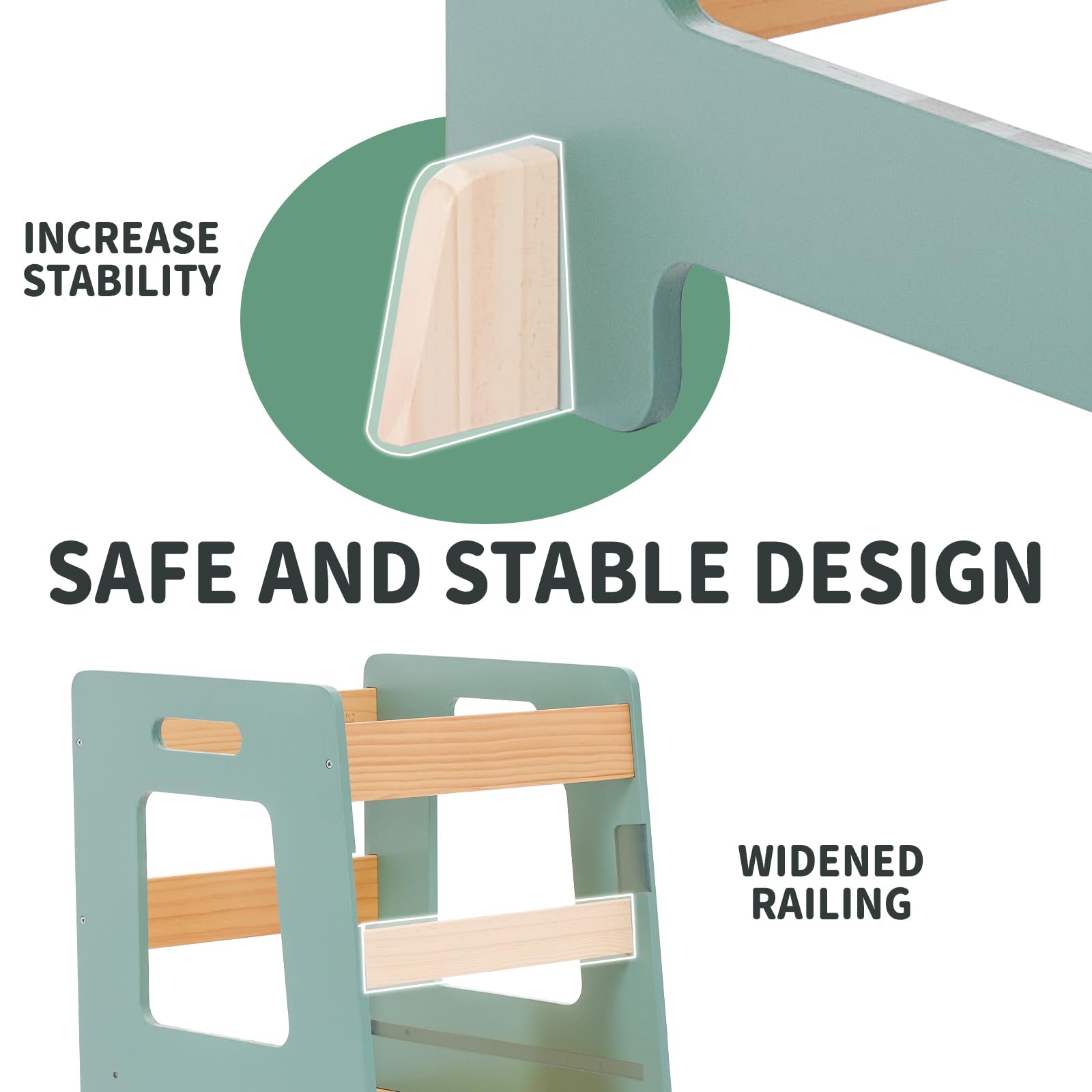 WOOD CITY non-toxic paint keeps the finish safe for curious hands.