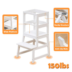 WOOD CITY non-slip mat inside stool for extra footing on slick floors