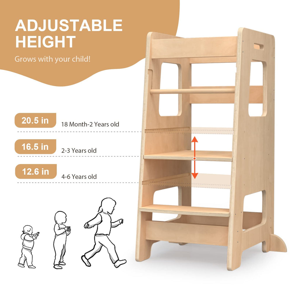 Wood City removable platform adapts as children grow and take on new tasks.