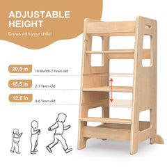 Wood City removable platform adapts as children grow and take on new tasks.