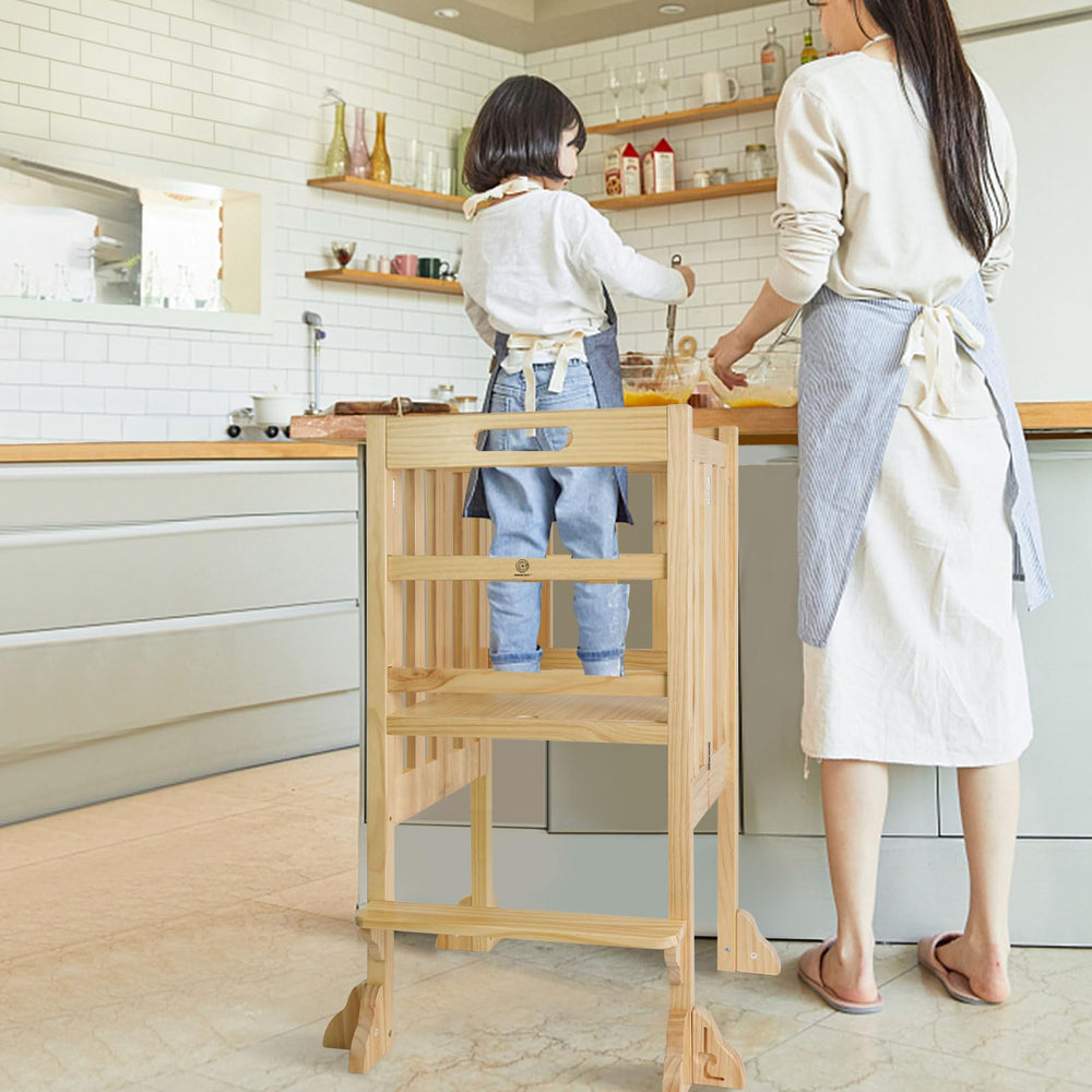 WOOD CITY toddler stool with quick assembly guide for easy setup