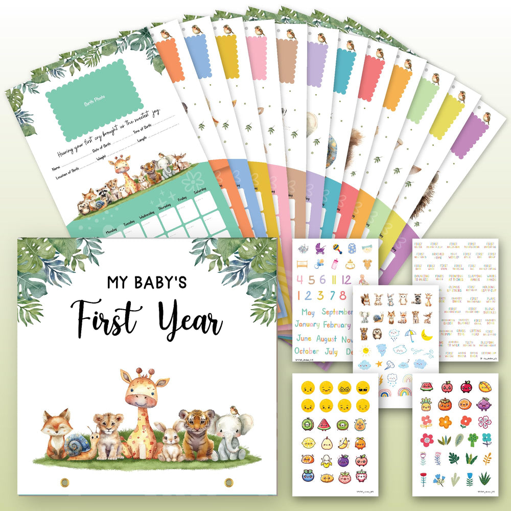 Woodamore Baby Calendar cover with milestone labels for easy memory tracking