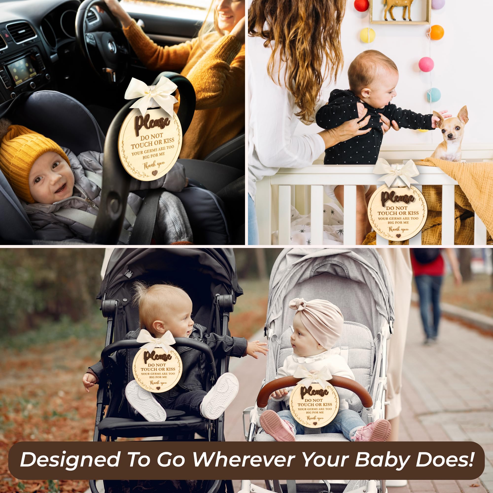 Woodamore Durable Waterproof Signs withstand daily use on car seats.