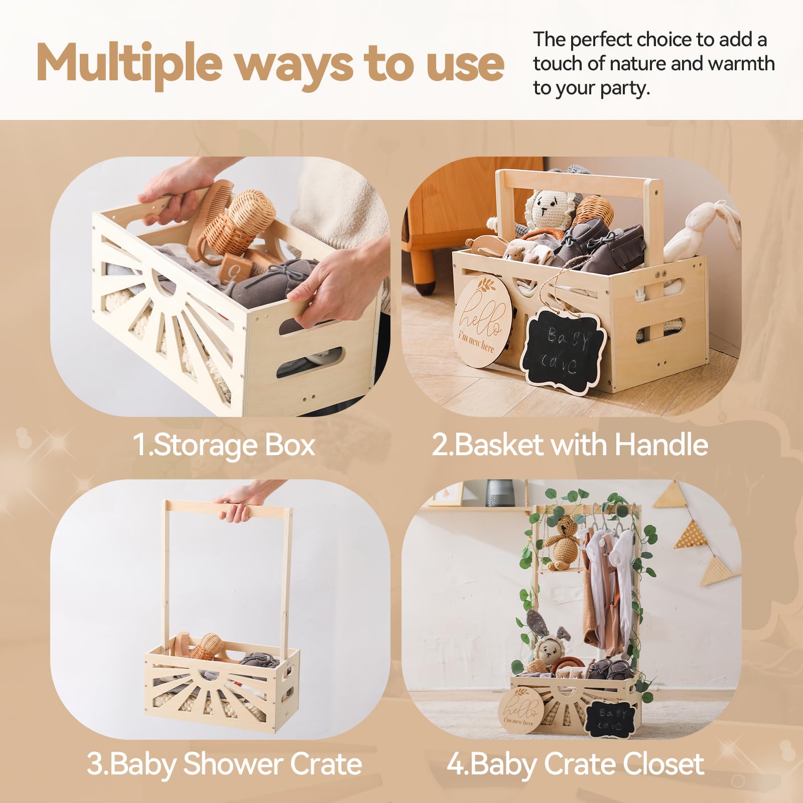 WOODEN TEETHER chalkboard and chalk set for DIY nursery decoration.