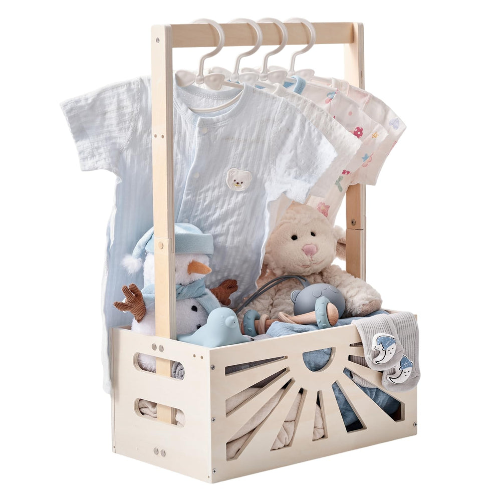 Wooden Teether classic decorative crate fits nursery shelves and dressers