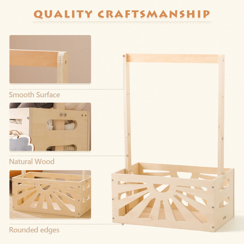 Wooden Teether dual function hanger and storage for a clutter free baby space