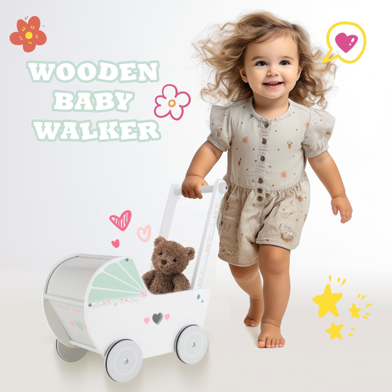 WOODENFUN walker weight adjustment concept via chest helps balance during practice