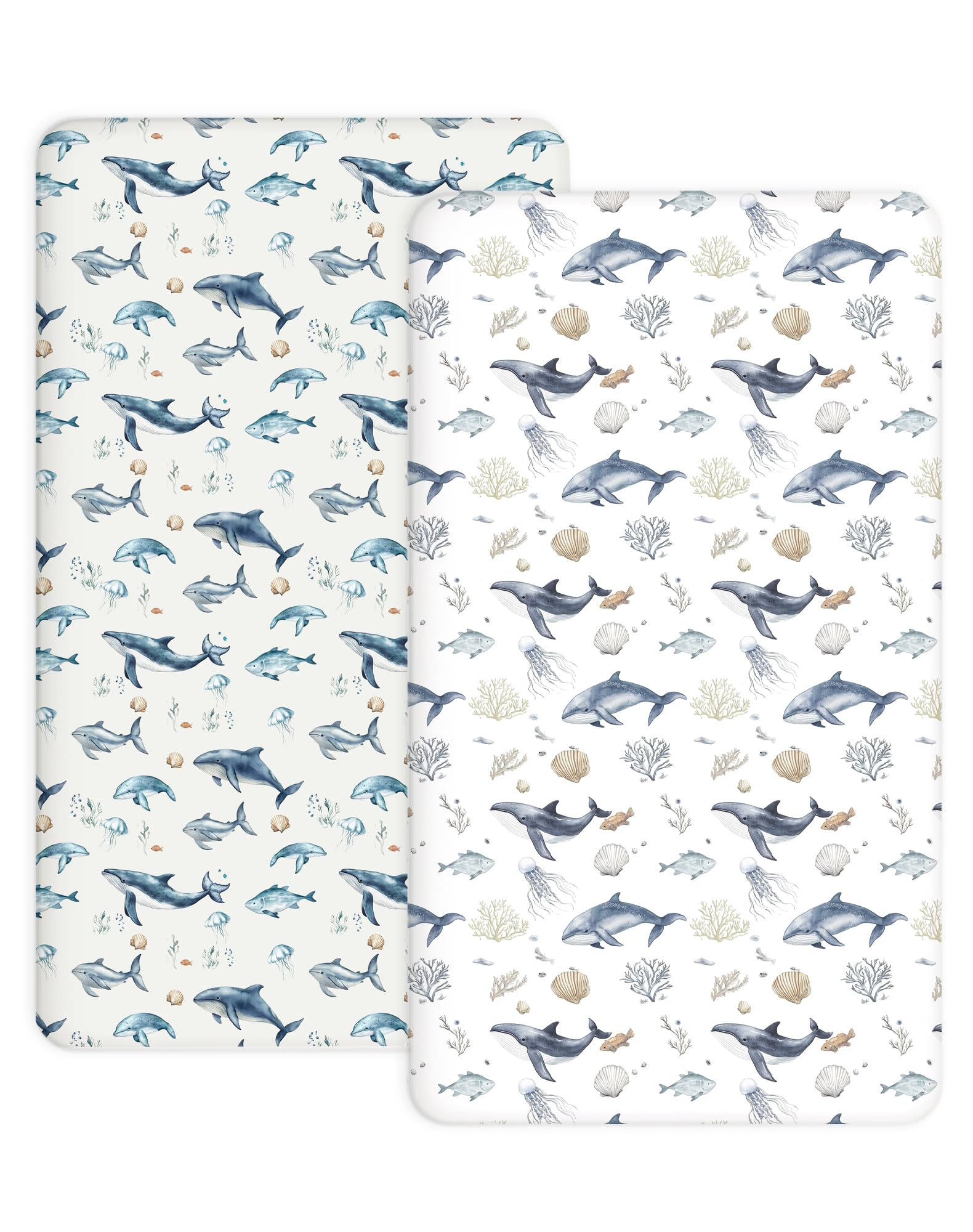 Woodiville Aquatic Adventures fitted crib sheet 28x52 for crib bedding and toddler mattresses
