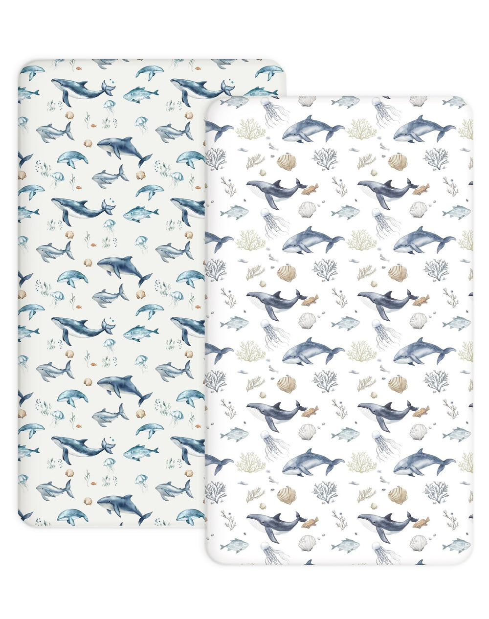 Woodiville Aquatic Adventures fitted crib sheet 28x52 for crib bedding and toddler mattresses