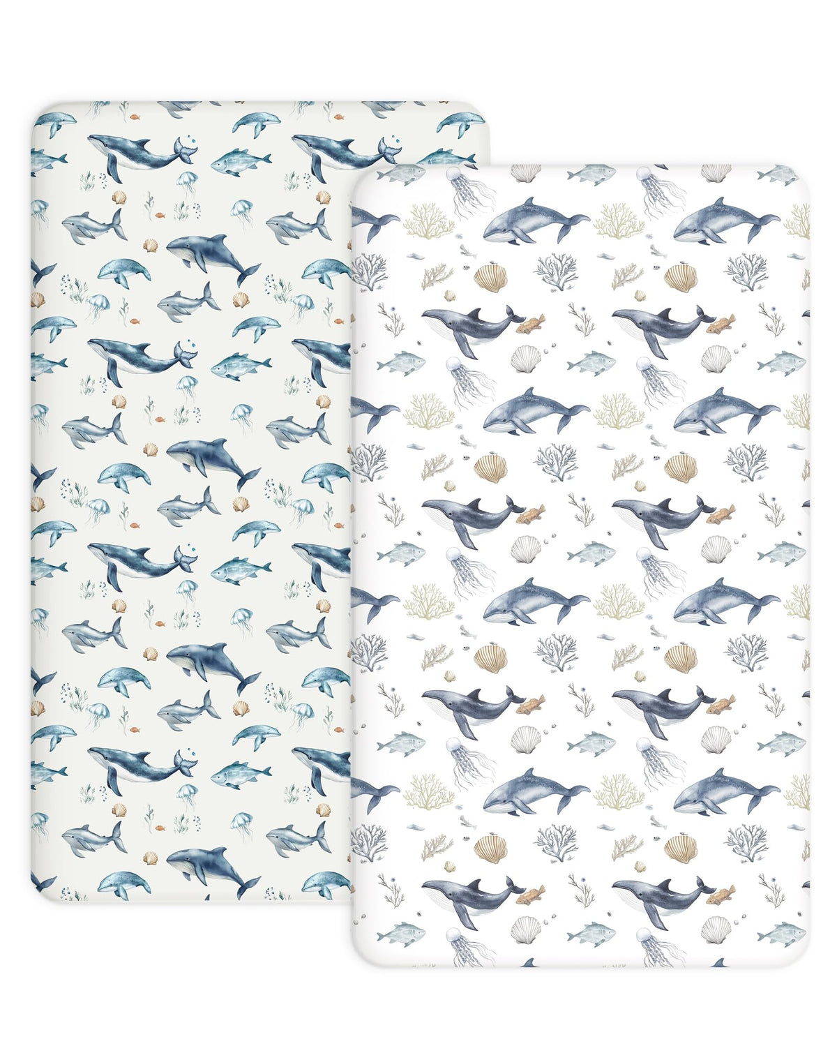 Woodiville Aquatic Adventures fitted crib sheet 28x52 for crib bedding and toddler mattresses