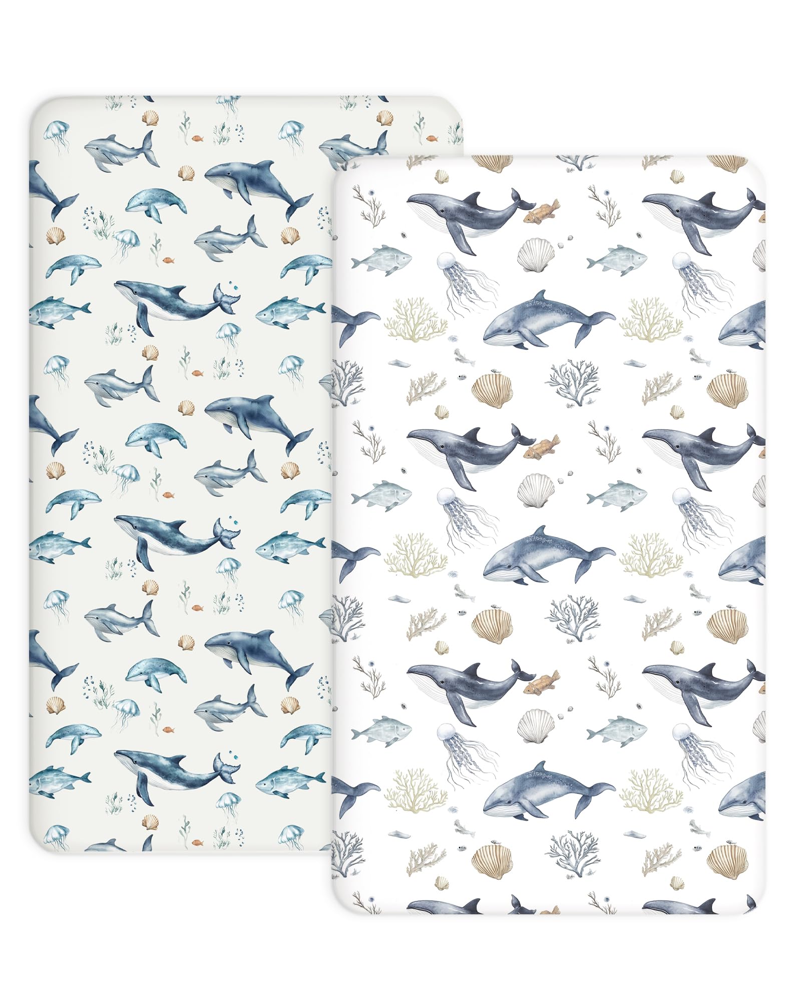 Woodiville Aquatic Adventures pack n play sheets pattern, soft and breathable.