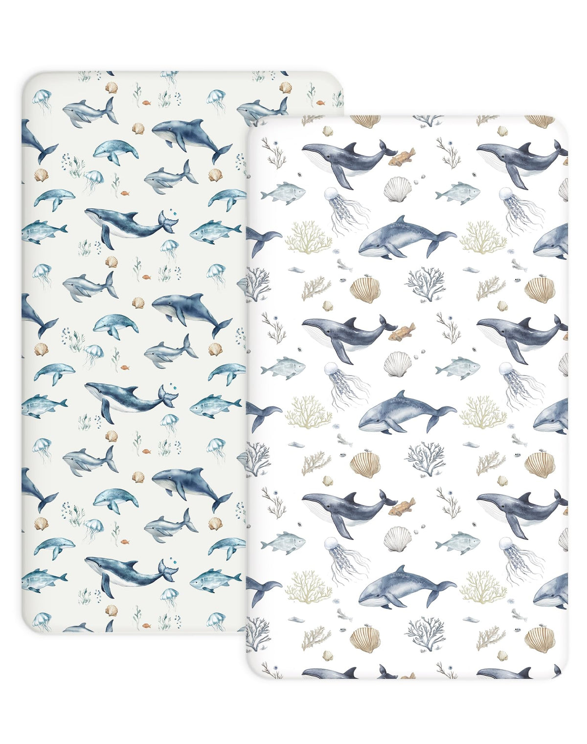 Woodiville Aquatic Adventures pack n play sheets pattern, soft and breathable.