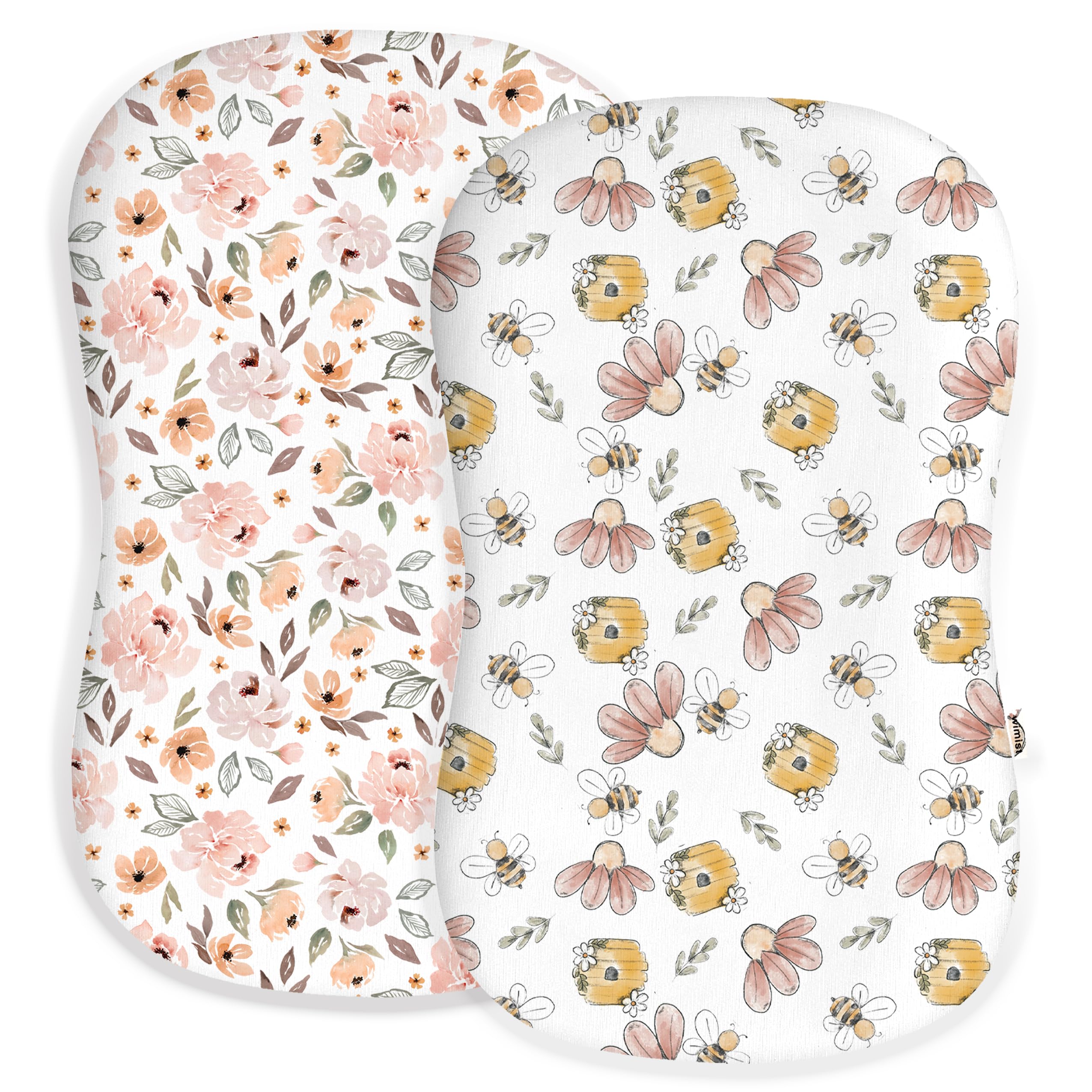 Woodiville baby lounger cover 2-pack showing soft, breathable fabric for a cozy nursery.