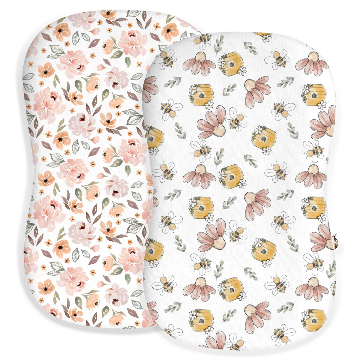 Woodiville baby lounger cover 2-pack showing soft, breathable fabric for a cozy nursery.