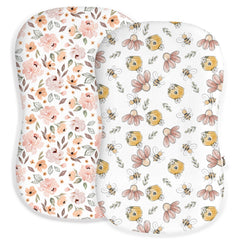 Woodiville baby lounger cover 2-pack showing soft, breathable fabric for a cozy nursery.