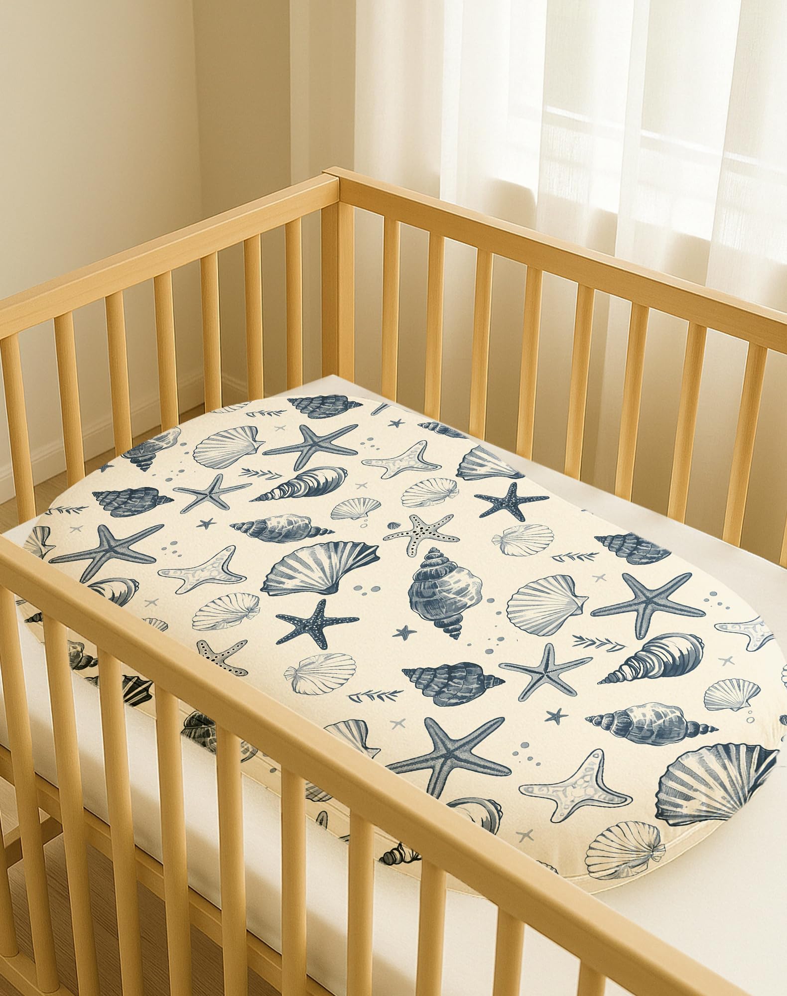 Woodiville daisy pattern enhances nursery decor with charm.