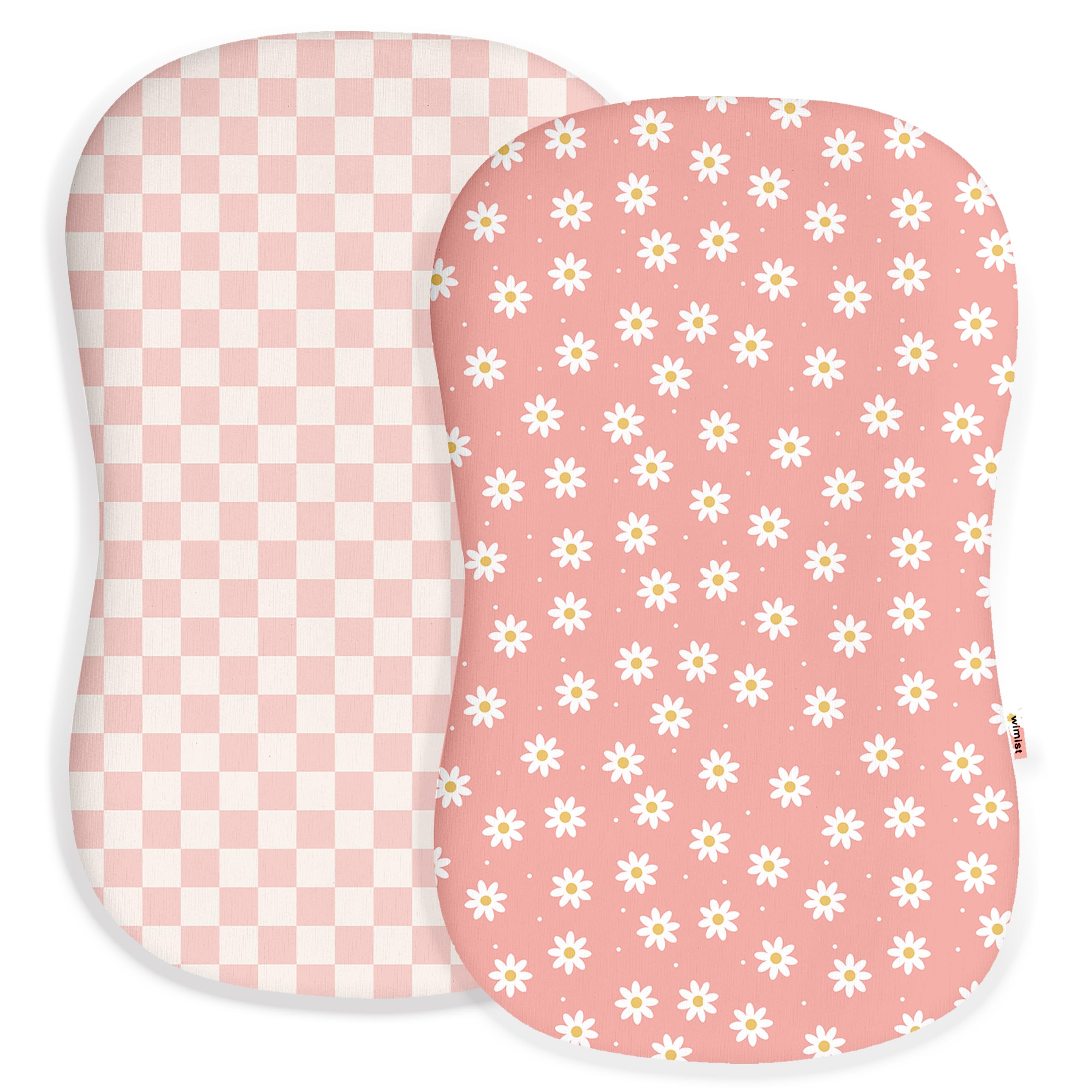 Woodiville Rosy Days pattern baby lounger cover showing soft breathable fabric for gentle rest