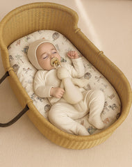 Woodiville lounger cover close-up on soft texture protecting delicate hair and skin.