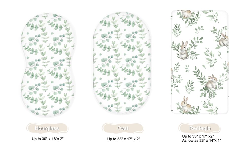Close-up of Woodiville elastic edge showing secure fit on blush bunny sheets
