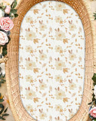 Woodiville Bassinet Sheets Honeybee Dreams close-up of fine-knit texture
